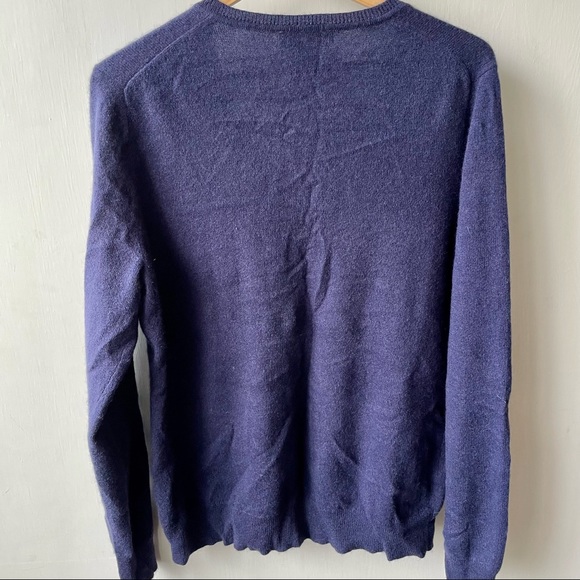 Lord & Taylor V-Neck Cashmere Sweater Evening Blue XL - Picture 4 of 4